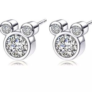 Mickey Mouse Stud Earrings Silver